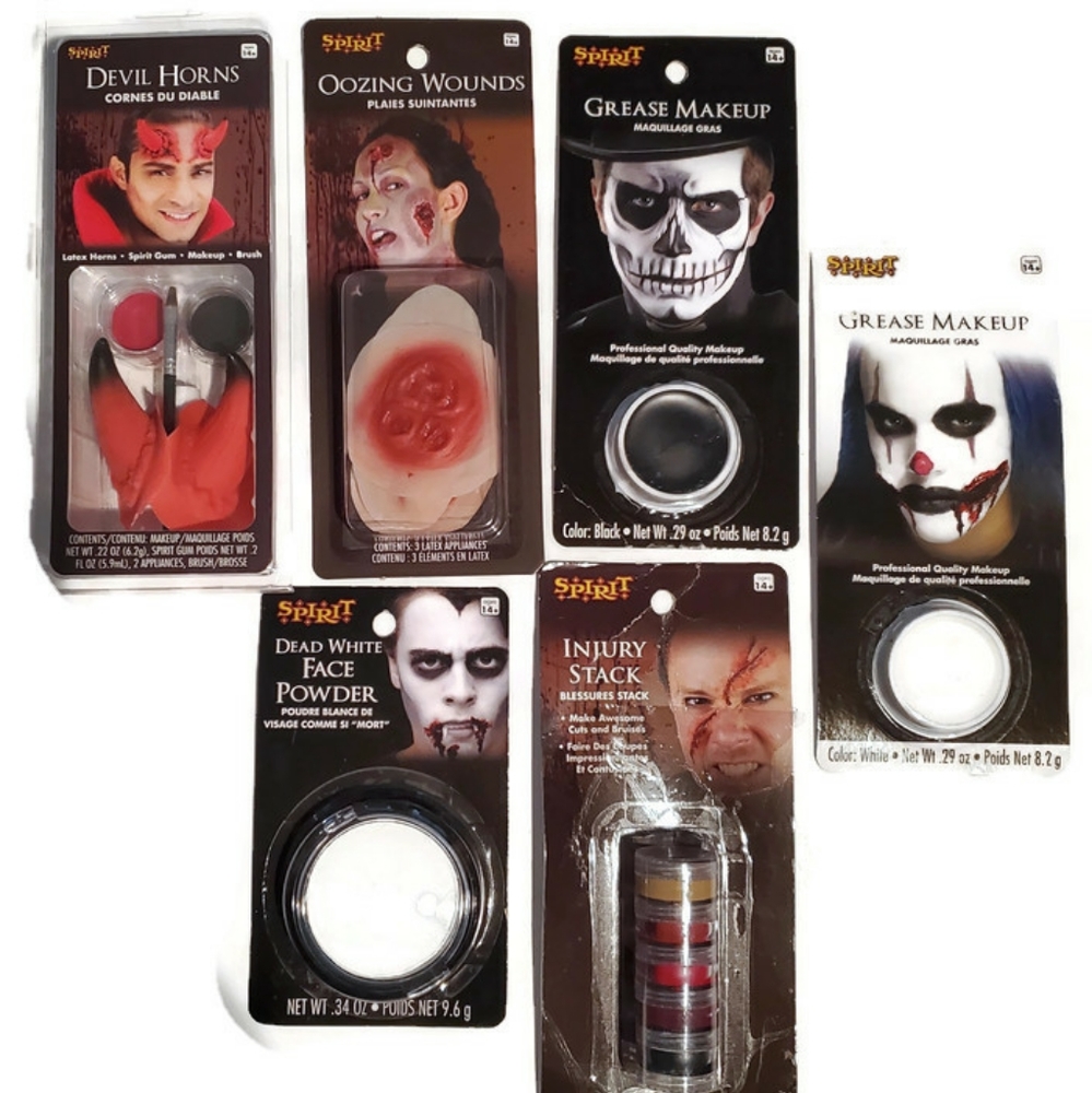 New Spirit Halloween Costume Makeup And Prosthetics Lot